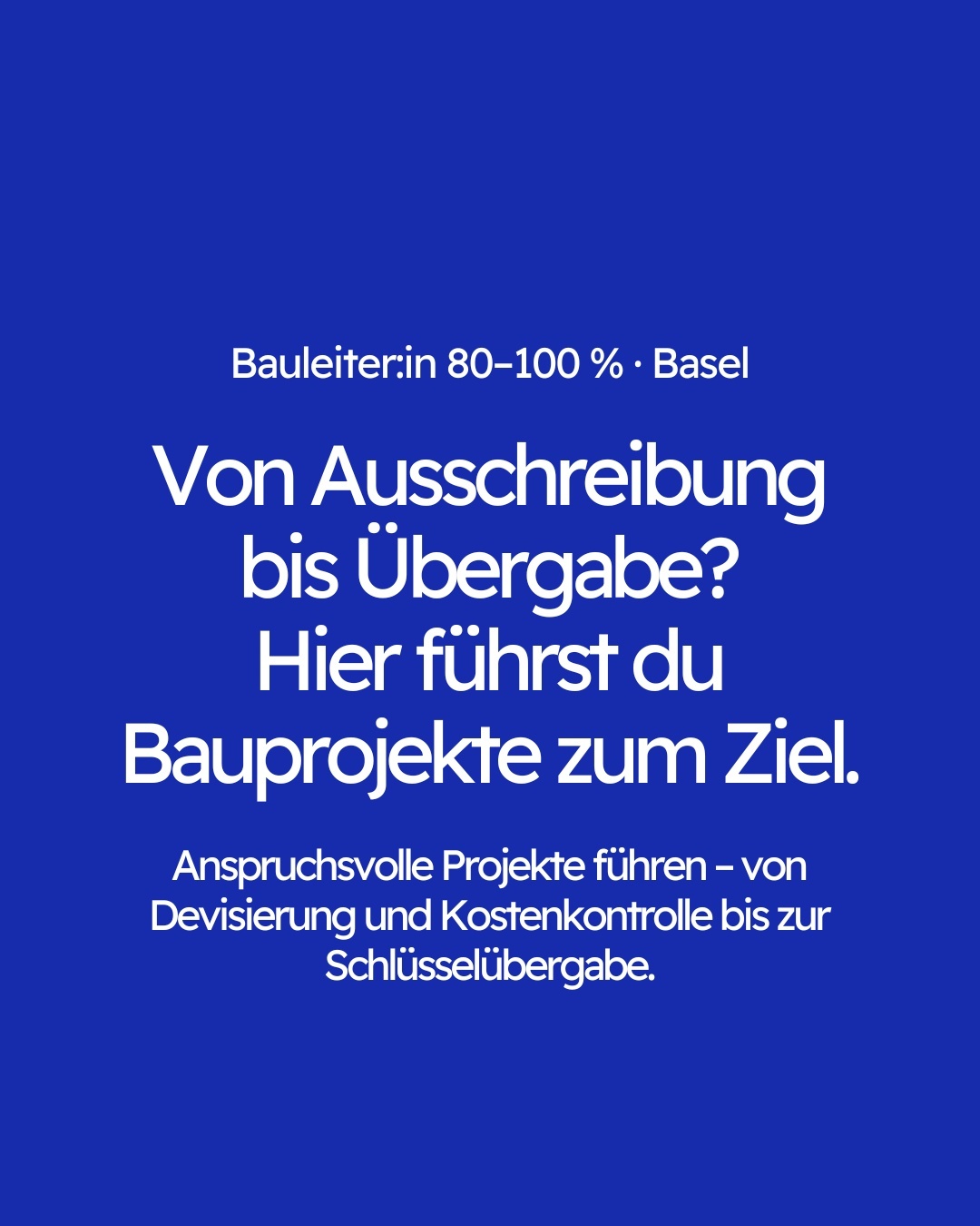 Projektbild 1 zur Stelle Bauleiter/in in Basel Land