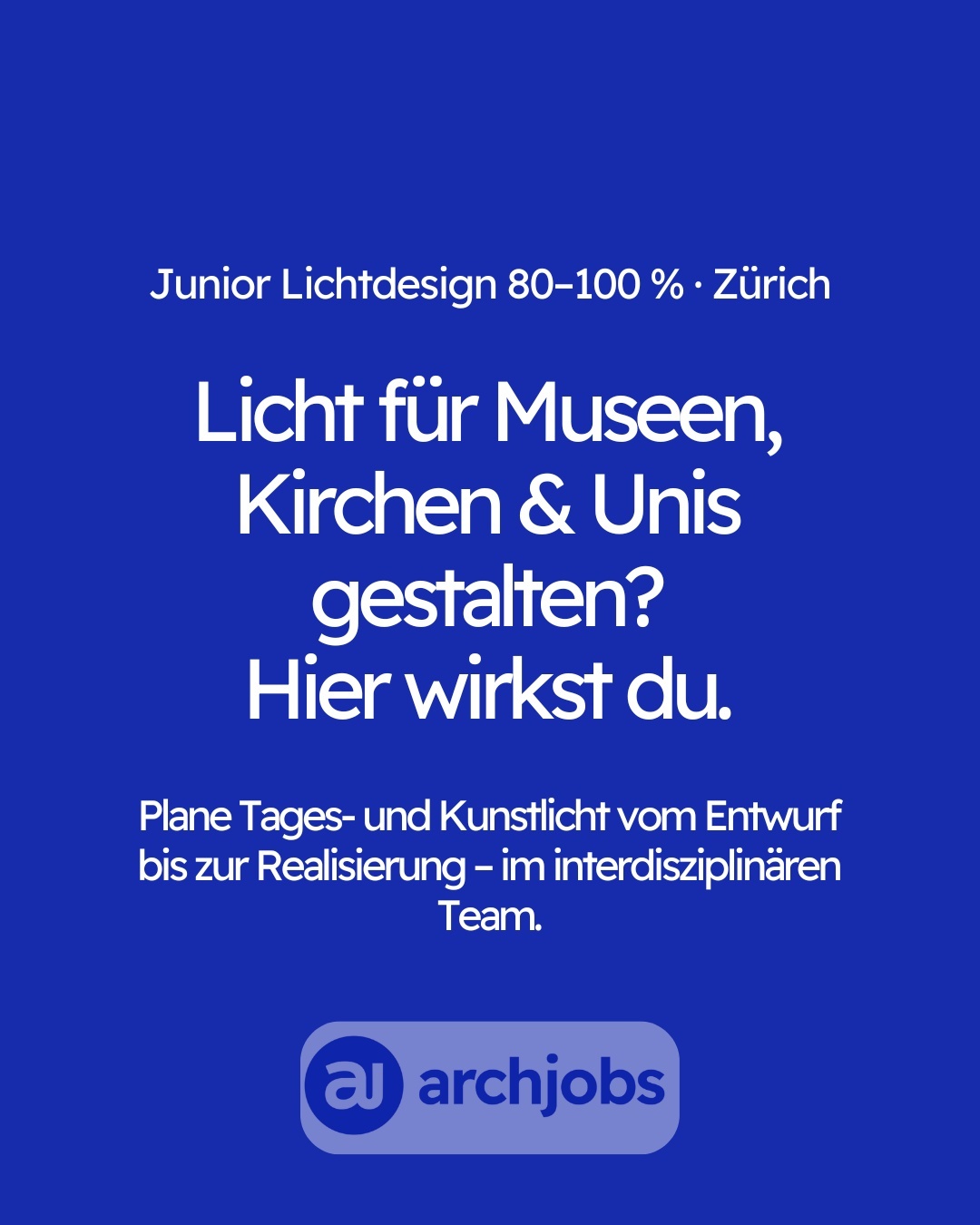 Projektbild 1 zur Stelle Junior Lichtdesigner/in in Zürich